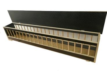Preview: FumyFutter Futtertrog Holz m. Flachdeckel 100cm