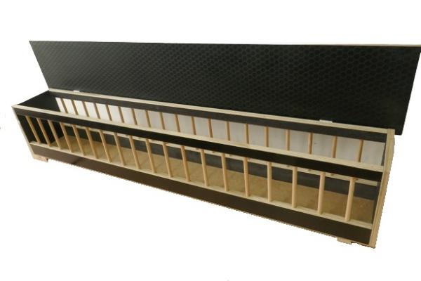 FumyFutter Futtertrog Holz m. Flachdeckel 100cm